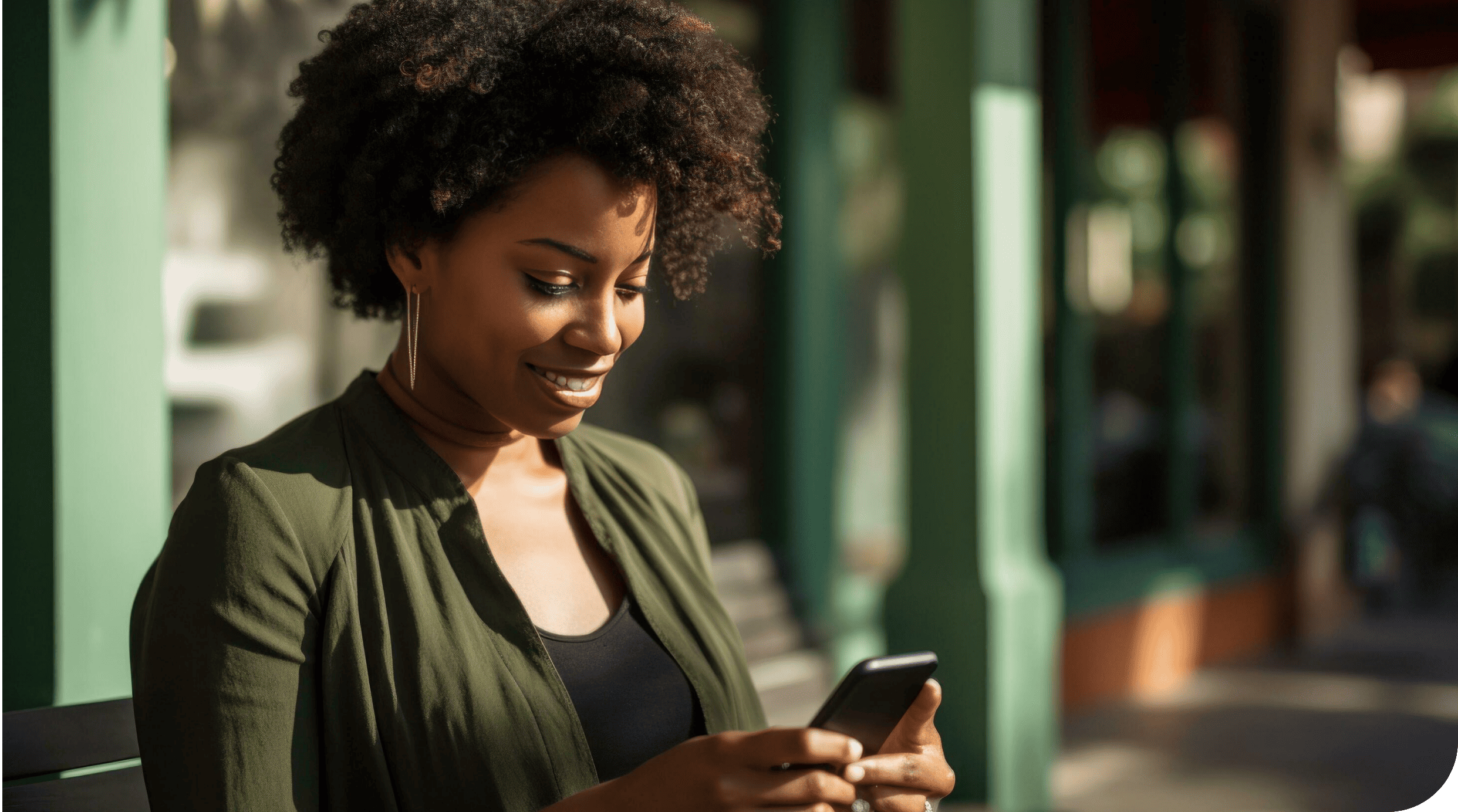 black woman on her cell phone